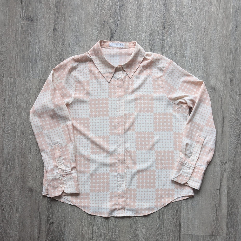 Flowy Patterned Button Down Mango Top